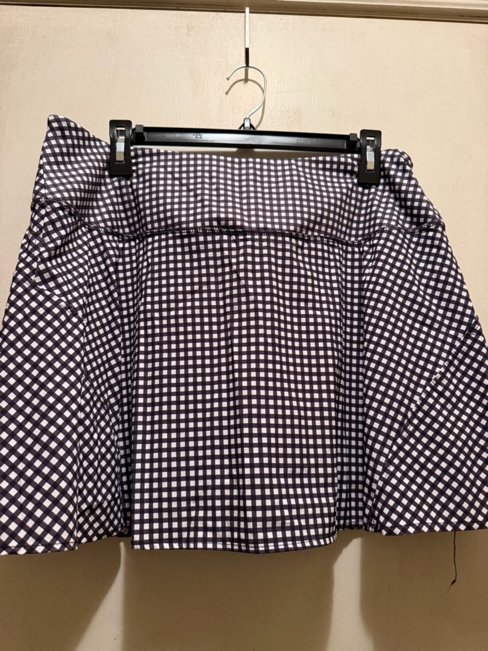 Avia Black and White Gingham Circle Skirt
